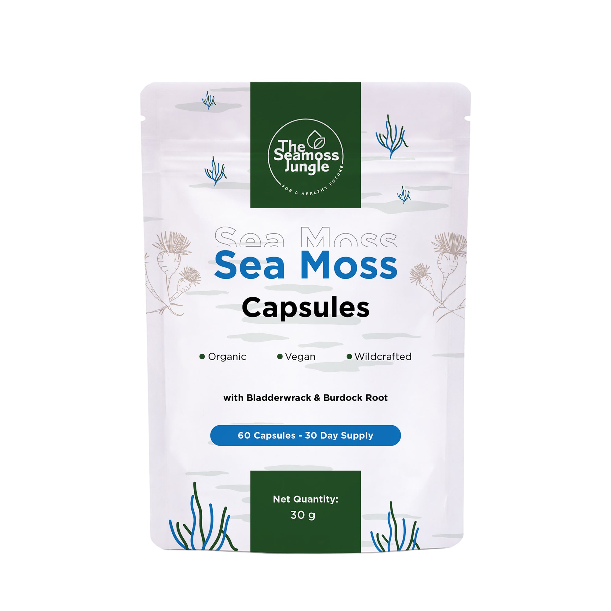 Cápsulas de Musgo Marino con Bladderwrack & Burdock Root