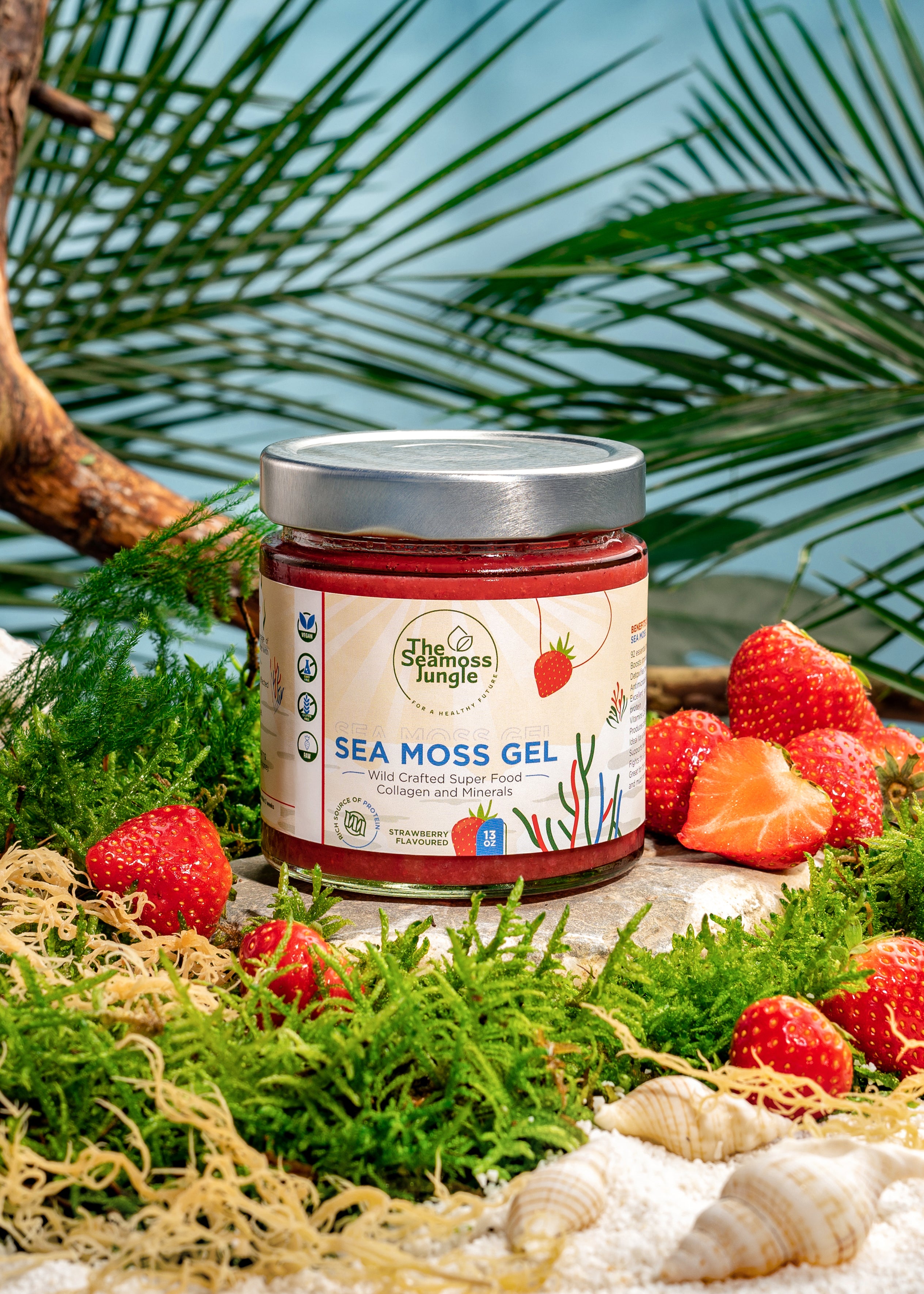 Gel de Sea Moss – Fresa – 500 ml